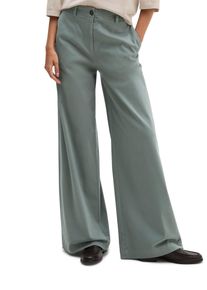 Marc O'Polo Stoffhose MARC O'POLO, Damen, Gr. 40, N-Gr, foggy blau, Web, Obermaterial: 96% Baumwolle, 4% Elasthan, weit lang, Hosen Stoffhose, Model Margo wide aus Organic Cotton-Satin-Stretch