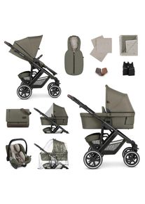 Abc Design Kinderwagenset, Olivgr&uuml;n, Textil, 35x110x77 cm, EN 1888, UV 50+, Reach, ECE R 129 i-Size, abnehmbarer und waschbarer Bezug, Sonnendach, integriertes Gurtsystem, 3-Punkt-Gurt, integrierte Beleuchtung,5-Punkt-Gurt, Gurtschoner, Schutzb&uuml;gel abnehmbar, Sitz umsetzbar, Sportsitz mit verl&auml;ngertem Verdeck,Matratze, zusammenklappbar, Baby on Tour, Kinderwagen, Kombikinderwagen