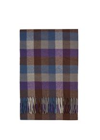 Big & Tall Sizes - DANTE - Wool scarf with fringes and check pattern - 0