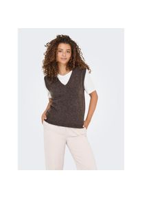 Jacqueline de Yong JDY Pullunder &raquo;ELANORA S/L VN VEST KNT NOOS&laquo; Materialmix mit Stretch braun, Gr&ouml;&szlig;e XXL