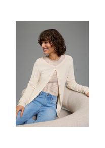 Laura Scott Strickjacke leichte &Uuml;bergangsstrickjacke aus Feinstrick beige, Gr&ouml;&szlig;e 40/42