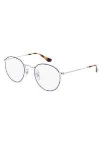 Ray-Ban RX3447V Brille Unisex | Fassung: Vollrand, Rund, Blau Silber