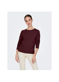Only Rundhalspullover &raquo;ONLRICA LIFE L/S PULLOVER KNT NOOS&laquo; Materialmix, regular fit rot, Gr&ouml;&szlig;e S