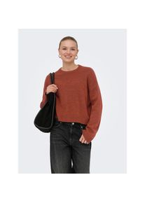 Only Rundhalspullover &raquo;ONLSIMONI L/S O-NECK PULLOVER KNT NOOS&laquo; Materialmix, regular fit rot, Gr&ouml;&szlig;e M