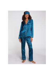 s.Oliver Pyjama Set, 3 tlg. mit Schlafmaske blau, Gr&ouml;&szlig;e 40