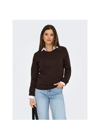 Only Rundhalspullover &raquo;ONLRICA LIFE L/S PULLOVER KNT NOOS&laquo; Materialmix, regular fit braun, Gr&ouml;&szlig;e M