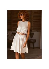Lascana Sommerkleid &raquo;mit Glitzerf&auml;den im Material&laquo; Ohne Taschen Partykleid, Festkleid, elegantes Tr&auml;gerkleid, leicht transparent goldfarben, Gr&ouml;&szlig;e 42