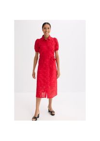 bonprix Blusenkleid aus reiner Baumwolle, mit Lochstickerei rot, Gr&ouml;&szlig;e 46