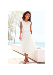 Lascana Midikleid &raquo;mit dekorativen Riegeln und goldenen Zierkn&ouml;pfen, b&uuml;gelfreie Qualit&auml;t&laquo; Ohne Taschen Elegantes Sommerkleid, Tr&auml;gerkleid, Partykleid,