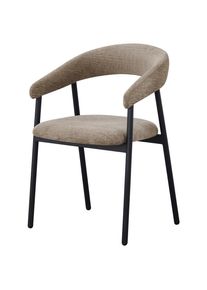 Livetastic Armlehnstuhl, Braun, Schwarz, Holz, Metall, Textil, Pappel, Sperrholz, Rundrohr, 53x80x55 cm, inklusive Armlehnen, Esszimmer, St&uuml;hle, Polsterst&uuml;hle