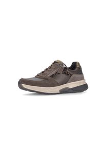 Keilsneaker ROLLINGSOFT, Damen, Gr. 41, schwarz-wei&szlig; (braun, kombiniert), Lederimitat, Veloursleder, Schuhe Keilsneaker, Freizeitschuh, Halbschuh, Schn&uuml;rer mit modischen Kontrastbes&auml;tzen