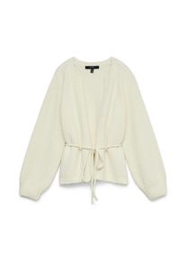 V&eacute;ro Moda Strickjacke VERO MODA "VMBERRY LS O-NECK TIE CARDIGAN NOOS", Damen, Gr. S, birch detail:color rot 058, Strick, Obermaterial: 78% Polyester, 12% Nylon, 8% Wolle, 2% Elasthan, unifarben, normal, Rundhals, Rippstrickb&uuml;ndchen, Strickjacken Strickjacke, Materialmix
