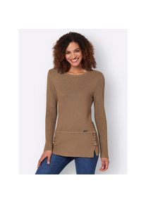 Casual Looks Rundhalspullover &raquo;Pullover&laquo; braun, Gr&ouml;&szlig;e 38