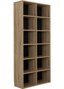 B&uuml;cherregal GAMI "CRAFT", braun (artisan eiche nachbildung), B:90cm H:209cm T:35cm, Holzwerkstoff, Regale, B&uuml;cherregal, B&uuml;cherregal mit 6 Regalb&ouml;den und 4 Ablagefl&auml;chen