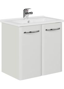 Waschtisch SAPHIR "Quickset 326, mit Keramikbecken, 55cm breit", wei&szlig; (wei&szlig;, neutral), B:55cm H:54cm T:36,5cm, Waschtische, Waschtisch