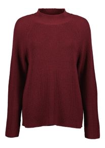 Strickpullover Blue Seven "Pullover mit Stehkragen", Damen, Gr. 42, rot (3670, wein), 50% Polyacryl, 50% Baumwolle, normal, ohne Ausschnitt, Pullover Strickpullover