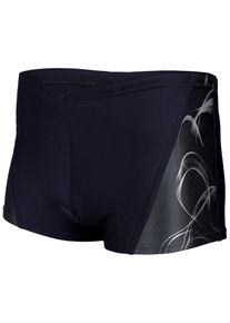 Badehose AQUARTI "Badehose Aquarti Herren Badehose Kurz Sportlich Streifen", Herren, Gr. L, N-Gr, grau (16201 schwarz, graphit), Obermaterial: 80% Polyamid PA. 20% Elasthan EL., Badehosen Badehose