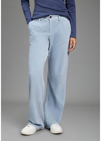 Cordhose Kangaroos, Damen, Gr. 36, N-Gr, blau (graublau), Cord, Obermaterial: 62% Baumwolle, 36% Polyester, 2% Elasthan, Basic bodenlang, Hosen Cordhose, weite Basic-Passform, bodenlange Form, elastisches Material