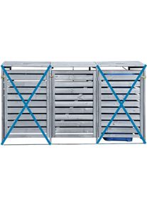 M&uuml;lltonnenbox Promadino "Erweiterungsset f&uuml;r Vario III, aus Massivholz", grau, B:92cm H:122cm T:70cm, Massivholz, Aufbewahrungsboxen, M&uuml;lltonnenbox, passend f&uuml;r alle Tonnen bis 240 Liter