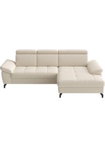 Sit & More Ecksofa SIT & MORE "Vanity, L-Form, B: 264 cm", beige (creme), B:264cm H:84cm T:181cm, 95% Polyester 5% Polyamid, Sofas, Ecksofa, Inkl.Sitz-,Kopf-und Armteilverstellung
