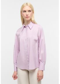 Hemdbluse Eterna "LOOSE FIT", Damen, Gr. 48, rosa (lavender), 89% Baumwolle, 11% Seide, Blusen Hemdbluse, EASY IRON (b&uuml;gelleicht)