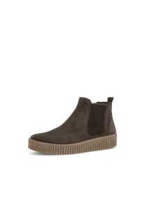 Chelseaboots Gabor, Damen, Gr. 40, mocca, Elastischer Einsatz, Veloursleder, unifarben, Schuhe Chelseaboots, Schlupfboots mit beidseitigem Stretcheinsatz
