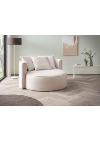 XXL-Sessel "ISALIE Samtoptik, Lesesessel, Loveseat, inklusive Zierkissen", beige (creme), B:153cm H:98cm T:145cm, LeGer Home by Lena Gercke, Sessel, XXL-Sessel, extra gro&szlig;e Sitzfl&auml;che, optional mit Hocker, 3 Bezugsstoffe