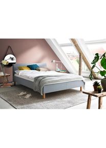 P & B Polsterbett, Hellblau, Holz, Esche, 120x200 cm, Reach, f&uuml;r Lattenrost geeignet, Schlafzimmer, Betten, Einzelbetten