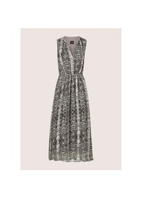 Madeleine Mode MADELEINE Midikleid &raquo;Chiffonkleid Sommerkleid mit Schlangenmuster&laquo; Kleid hinten l&auml;nger als vorne schwarz, Gr&ouml;&szlig;e 42