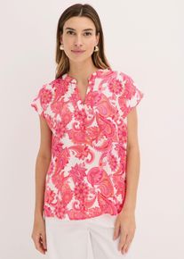 Kort&auml;rmad blus i f&ouml;ljsam satin - rosa - storlek 46 - bonprix