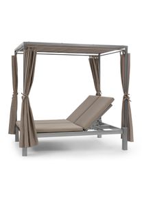 Blumfeldt Eremitage Double Sunbed, leh&aacute;tko, pre 2 osoby, oceľov&yacute; r&aacute;m, slnečn&aacute; strie&scaron;ka, z&aacute;vesy, taupe