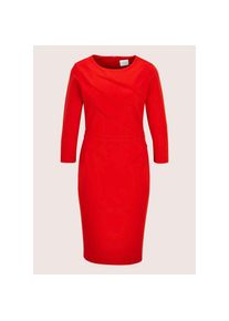 Madeleine Mode MADELEINE, Damen, Jerseykleid &raquo;Etuikleid Schmales Jersey-Kleid mit Rundhals&laquo; mit Zierbiesen, rot, 48 - N-Gr, Figurbetonte Silhouette, 98 cm L&auml;nge
