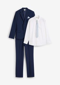 bonprix Costum cu cămașă și cravată (set/4 piese), albastru, 164