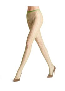 Feinstrumpfhose Falke "Paradise Net", Damen, Gr. S, gr&uuml;n (lemon (7498)), Obermaterial: 82% Polyamid Polyam.recyc. 18% Elasthan EL., Strumpfhosen Feinstrumpfhose