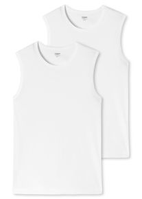Tanktop uncover by Schiesser "Uncover Cotton", Herren, Gr. XL, wei&szlig; (100, wei&szlig;), Single Jersey, Obermaterial: 95% Baumwolle, 5% Elasthan, h&uuml;ftlang, Rundhals, Tops Tanktop, Cotton-Mix, elastisch, breite Tr&auml;ger, Doppelpack