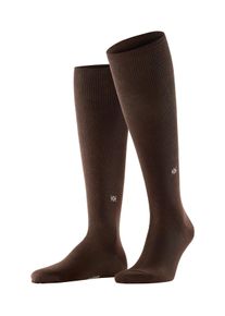 Kniestr&uuml;mpfe Burlington "Dublin", Herren, Gr. 40-46, braun (chocolate), Baumwollmischung, unifarben, Socken Kniestr&uuml;mpfe, Einheitsgr&ouml;&szlig;e 40-46, unifarben, eingestricktes Logo
