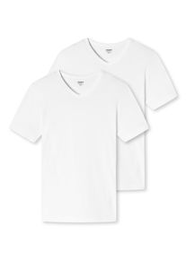 V-Shirt uncover by Schiesser "Uncover Cotton", Herren, Gr. S, wei&szlig; (100, wei&szlig;), Single Jersey, Obermaterial: 95% Baumwolle, 5% Elasthan, h&uuml;ftbedeckend, V-Ausschnitt, Shirts V-Shirt, V-Neck, Kurzarm, Multipack, Cotton-Mix, elastisch