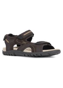 Sandale Geox "UOMO SANDAL STRADA", Herren, Gr. 40, Mesh Textil, braun (braun, sand), Lederimitat, Schuhe Sandale, Sommerschuh, Klettschuh, Outdoorsandale, im Trekking-Look