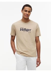 T-Shirt Tommy Hilfiger "NAUTICAL CHEST GRAPHIC REGULAR", Herren, Gr. XL, beige (batique khaki), Obermaterial: 100% Baumwolle, regular fit normal, Rundhals, Shirts T-Shirt