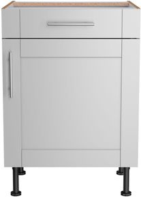 Unterschrank Optifit "Ahus", grau (hellgrau matt, wildeiche nachbildung), B:60cm H:87cm T:58,4cm, Schr&auml;nke, Unterschrank, Breite 60 cm