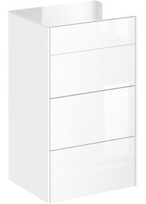 M&auml;usbacher Kommode M&Auml;USBACHER, wei&szlig; (ice wei&szlig; matt lack nb, glas ice wei&szlig; glanz), B:52cm H:89cm T:42cm, Sideboards, Kommode, Kommode BHT 52/89/42 cm, Push to open, Front+Oberplatte=Glas