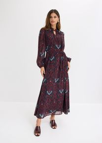 ausgestelltes Chiffonkleid, schwarz, Gr&ouml;&szlig;e 40, bonprix