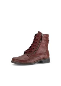 Schn&uuml;rstiefelette Gabor, Damen, Gr. 36, rot (dunkelrot used), Nappaleder, Schuhe Schn&uuml;rstiefelette, Blockabsatz, Schn&uuml;rboots mit gepolstertem Schaftrand