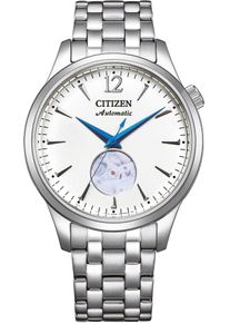 Automatikuhr Citizen, silber (silberfarben, wei&szlig;), Armbanduhren, Damen, Automatikuhr, Armbanduhr, Herrenuhr, Damenuhr, offene Unruh, Edelstahlarmband