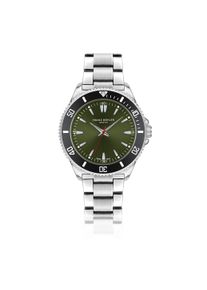 Quarzuhr FRANZ B&Ouml;HLER "BA2-B090S", gr&uuml;n (silber), Armbanduhren, Herren, Quarzuhr