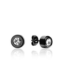 Ohrring-Set AMELIA PARKER "AE007B", schwarz, Ohrringe, Damen, 7mm, Edelstahl, Ohrring-Set