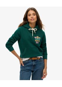 Superdry Damen Summer Garden Kapuzenpullover Gr&uuml;n - Gr&ouml;&szlig;e: 44