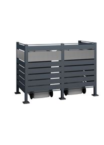 M&uuml;lltonnenbox WESTMANN "Planum", grau (anthrazit), B:90cm H:120cm T:170cm, Stahl, Aufbewahrungsboxen, M&uuml;lltonnenbox, Platz f&uuml;r 2 M&uuml;lltonnen je 240 L