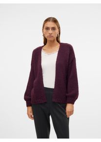 V&eacute;ro Moda Strickjacke VERO MODA "VMMAYBE LS OPEN CARDIGAN GA REP", Damen, Gr. XL, lila (winetasting), Strick, Obermaterial: 100% Polyester, unifarben, loose fit h&uuml;ftbedeckend, ohne Ausschnitt, Rippb&uuml;ndchen, Strickjacken Strickjacke, Kunstfaser, oversize