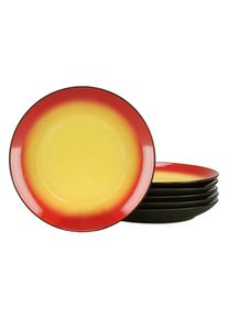 Creatable , Rot, Schwarz, Hellgelb , Keramik , rund , 3.5 cm , stapelbar ,